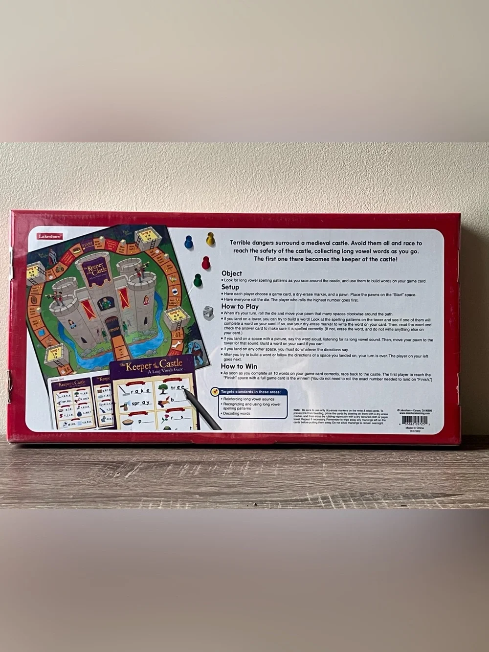 NEW The Keeper of the Castle A Long Vowels Game 2-4 Players Ages 6+ Lakeshore